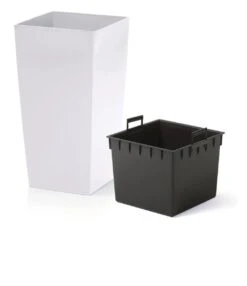 Prosperplast Kunststof Urbi Bloempot/plantenpot Met Binnenpot Wit 32 X 32 X 61 Cm - 21/49 Liter - Hoge Vierkante Bloempotten -Tuinverzorgings Winkel 1038x1200 5