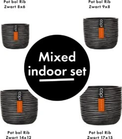 Capi Europe - Set Van 4 - Bloempot Binnen - Rib Antraciet 10 Capi Europe - Set Van 4 - Bloempot Binnen - Rib Antraciet -Tuinverzorgings Winkel 1058x1200