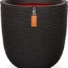 Capi Europe - Bloempot Bol Rib NL - 35x34 - Zwart - Voor Binnen En Buiten - KBLR932 -Tuinverzorgings Winkel 1094x1200