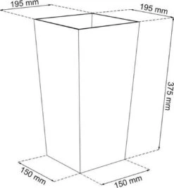 Prosperplast Kunststof Urbi Bloempot/plantenpot Met Binnenpot Antraciet 19 X 19 X 37 Cm - 5/11,4 Liter - Hoge Vierkante Bloempotten -Tuinverzorgings Winkel 1112x1200 1