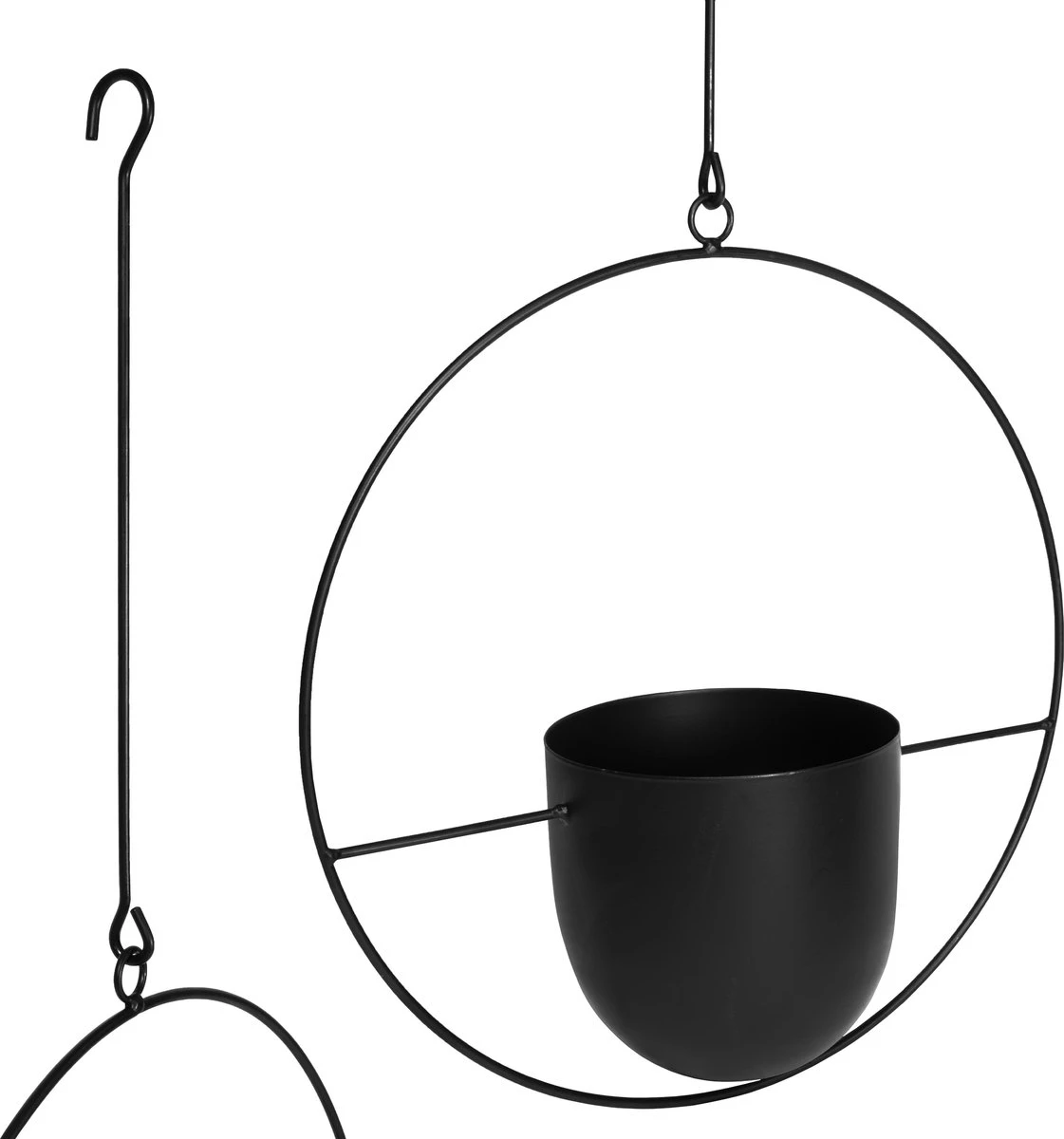 QUVIO Bloempot Hangend / Bloempotten Voor Binnen / Bloempotten / Bloempot Binnen / Bloempot Met Ophanghaak - Metaal 4 QUVIO Bloempot Hangend / Bloempotten Voor Binnen / Bloempotten / Bloempot Binnen / Bloempot Met Ophanghaak - Metaal - Afbeelding 2