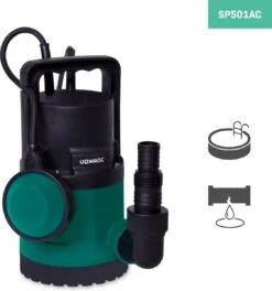 VONROC Dompelpomp/Waterpomp 300W - 6500l/h - Voor Schoon En Licht Vervuild Water - Met Vlotter -Tuinverzorgings Winkel 1123x1200 1