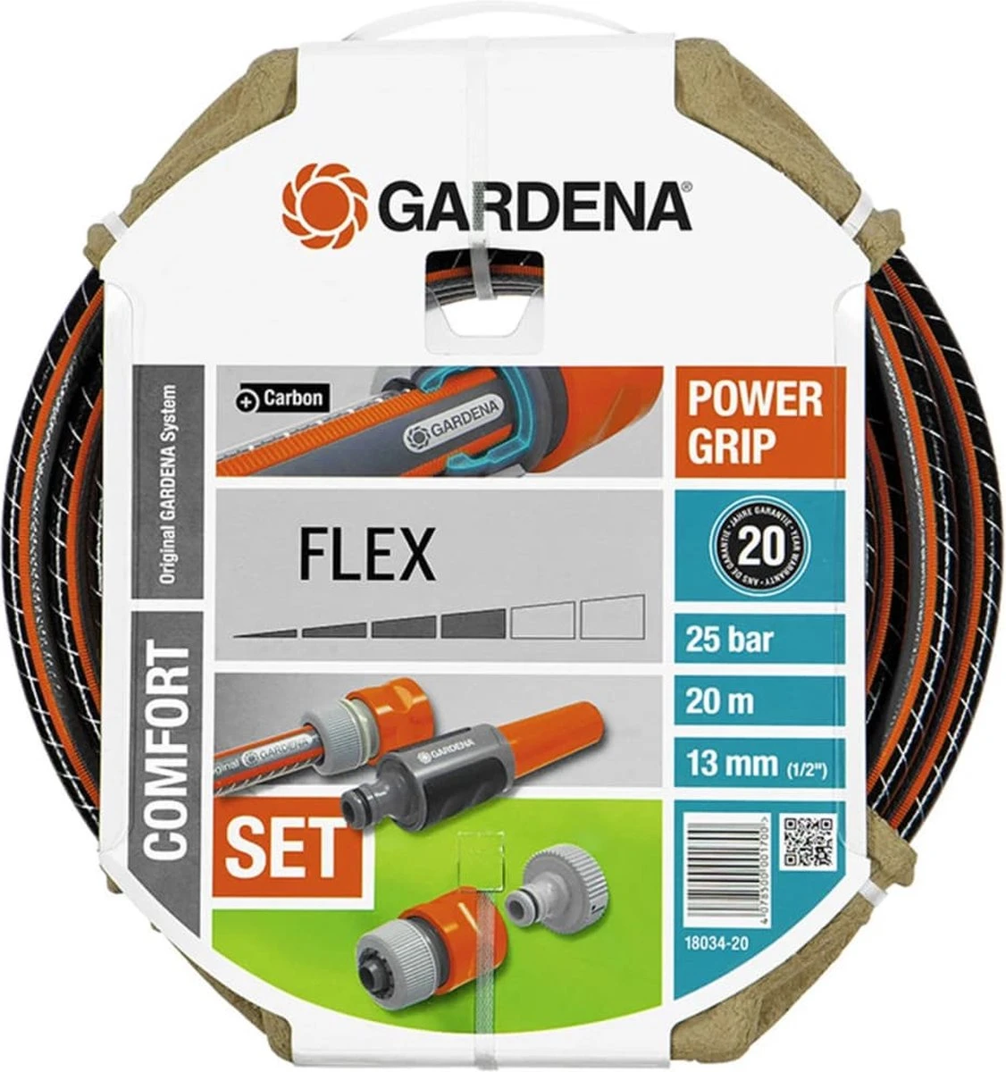 GARDENA - Comfort FLEX - 6-delige Tuinslangset Tuinslang - 20 Meter - 13 Mm 4 GARDENA - Comfort FLEX - 6-delige Tuinslangset Tuinslang - 20 Meter - 13 Mm - Afbeelding 2