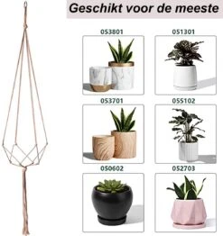 9 Stuks Jute Macrame Plantenhangers - Boho Handgeweven Katoen Hangpot Voor Binnen/Buiten - Hangende Bloempot Met Kralen - Macramé Touw/Koord Hangplant Houder - Bohemian Wandhanger Decoratie - Plant Hanger - Verticale Tuin Bloempothouder Planthanger -Tuinverzorgings Winkel 1132x1200 12