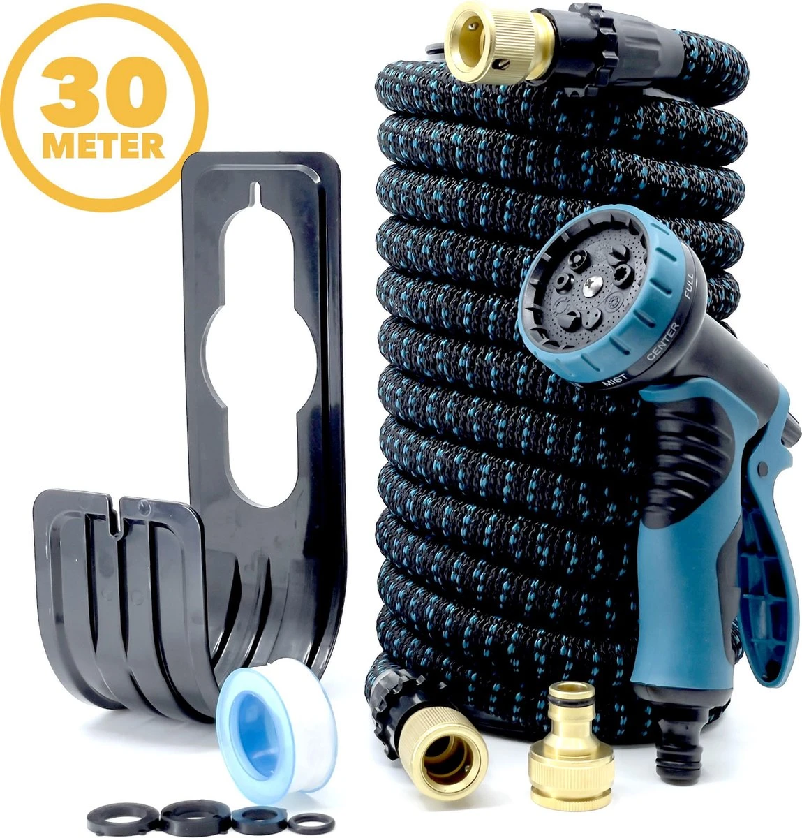 Complete Set Tuinslang Van 30 Meter Met Flexibel Ontwerp – Sproeikop Met 9 Standen – Licht In Gewicht & Makkelijk Opbergen – Uitrekbare Slang - 5 Complete Set Tuinslang Van 30 Meter Met Flexibel Ontwerp – Sproeikop Met 9 Standen – Licht In Gewicht & Makkelijk Opbergen – Uitrekbare Slang - - Afbeelding 3