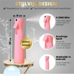 Merkloos Multifunctioneel Mist Sprayer Roze - Mist Verstuiver Water - Waterspray - Waterverstuiver Haar - Mist Sprayer - Spuitfles Haar - Plantenspuit - 300 Ml -Tuinverzorgings Winkel 1166x1200 2