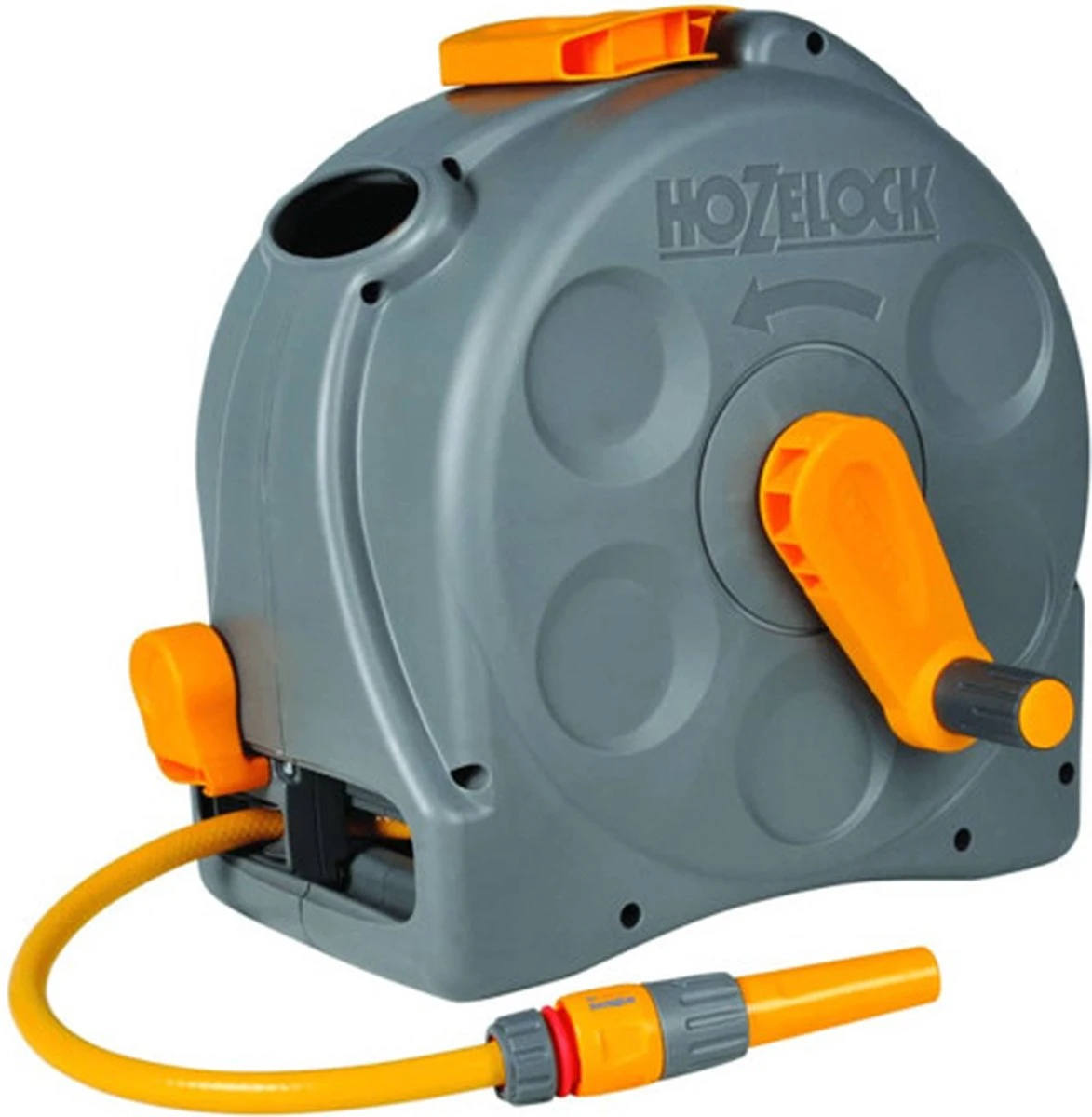 Hozelock Compact Enclosed Reel 2 In 1 - 25 Meter - Slangbox En Muurhaspel In één - Grijs 7 Hozelock Compact Enclosed Reel 2 In 1 - 25 Meter - Slangbox En Muurhaspel In één - Grijs - Afbeelding 5