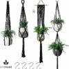 4 Stuks Luxe Macrame Plantenhangers - Boho Handgeweven Katoen Hangpot Voor Binnen/Buiten - Hangende Bloempot Met Kralen - Macramé Touw/Koord Hangplant Houder - Bohemian Wandhanger Decoratie - Plant Hanger - Verticale Tuin Bloempothouder Planthanger -Tuinverzorgings Winkel 1181x1200 4
