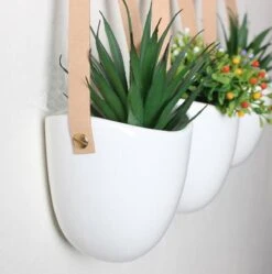 Merkloos Plantenhanger Keramiek – Set Van 3 – Steen- Hangpot – Hangende Bloempot Plantenpot Met 3 Verschillende Koorden – 12 X 11 X 9.5 Cm -Tuinverzorgings Winkel 1188x1200 5