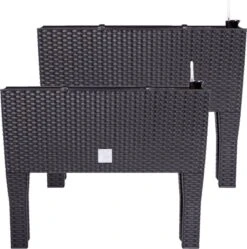 Prosperplast Kunststof Rato Plantenbak Op Poten Met Irrigatiesysteem Antraciet 80 X 33 X 62 Cm - 72 Liter - Balkonbakken/bloembakken -Tuinverzorgings Winkel 1191x1200 2