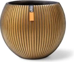 Capi Europe - Vaas Bol Groove XL - 63x51 - Goud - Bloempot Voor Binnen - Opening ⌀42 - GVGB271 -Tuinverzorgings Winkel 1200x1012