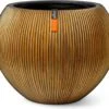 Capi Europe - Vaas Bol Groove XL - 39x33 - Goud - Bloempot Voor Binnen - Opening ⌀24 - GVGB270 -Tuinverzorgings Winkel 1200x1067 3