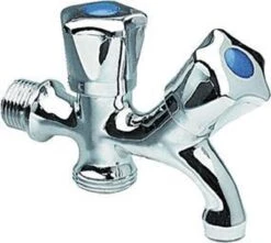 Dubbele Tapkraan Bonfix - 1/2" Muuraansluiting - 3/4" Onderaansluiting -Tuinverzorgings Winkel 1200x1073 1