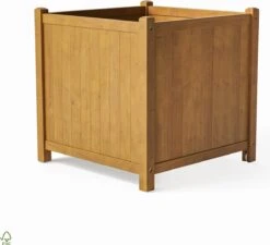 Houten Plantenbak Met Wieltjes 50x50 - Geolied Duurzaam FSC Acaciahout – Bloembak Buiten - Plantenbakken Buiten - Perfecthomeshop -Tuinverzorgings Winkel 1200x1094 1