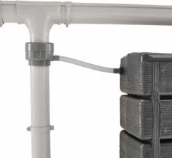 Regenton Muurtank, Grandval 300L, Antraciet Kunststof, Imitatiehout, Met Gootaansluitset Inbegrepen -Tuinverzorgings Winkel 1200x1102