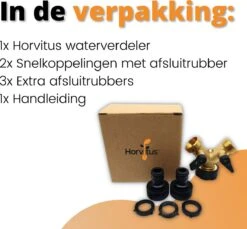 Horvitus Waterverdeler 2 Weg - Y Stuk Kraan Splitter - Voor Europese Kranen - Messing -Tuinverzorgings Winkel 1200x1111