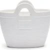 Riviera Maison Plantenbak Met Handvaten, Bloempot In Tas Vorm - RM Beach Bag Planter - Wit - Porselein