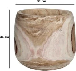 Mica Decorations Pia Bloempot - H31 X Ø31 Cm - Paulownia Hout - Lichtbruin -Tuinverzorgings Winkel 1200x1124 1