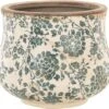 Clayre & Eef Bloempot Ø 15x13 Cm Beige Groen Keramiek Rond Bloemen Bloempot Binnen Plantenpot Plant Pot -Tuinverzorgings Winkel 1200x1125 2