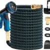 J.E Super Sterk Uitrekbare Tuinslang Tot 30 Meter + GRATIS Tas, Ophanghaak En Koppelstuk - 10 Standen Sproeikop - Blauw/Zwart - Flexibel Elastisch -Tuinverzorgings Winkel 1200x1127