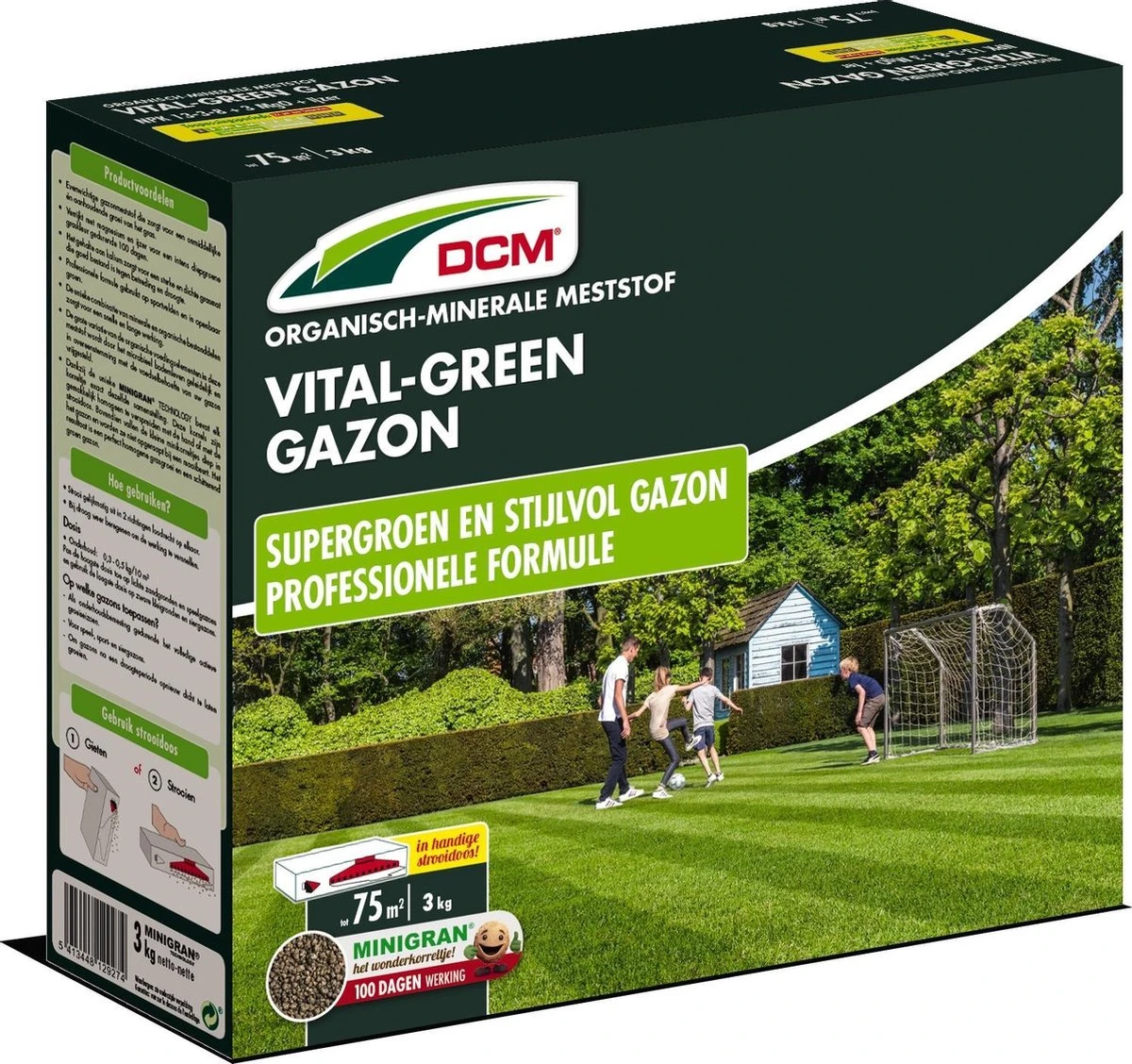 DCM Vital-Green Gazon - Gazonmest - Gazonmeststof Met MINIGRAN® Technology - 75m2 - 3 Kg 3 DCM Vital-Green Gazon - Gazonmest - Gazonmeststof Met MINIGRAN® Technology - 75m2 - 3 Kg