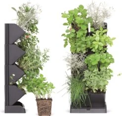 Prosperplast Verticale Kruidentuin Kunststof - Staand/hangend - Modulair - Antraciet Grijs - L 20 X B 11 X H 48 Cm - Incl. Kruidenschaar -Tuinverzorgings Winkel 1200x1146 6