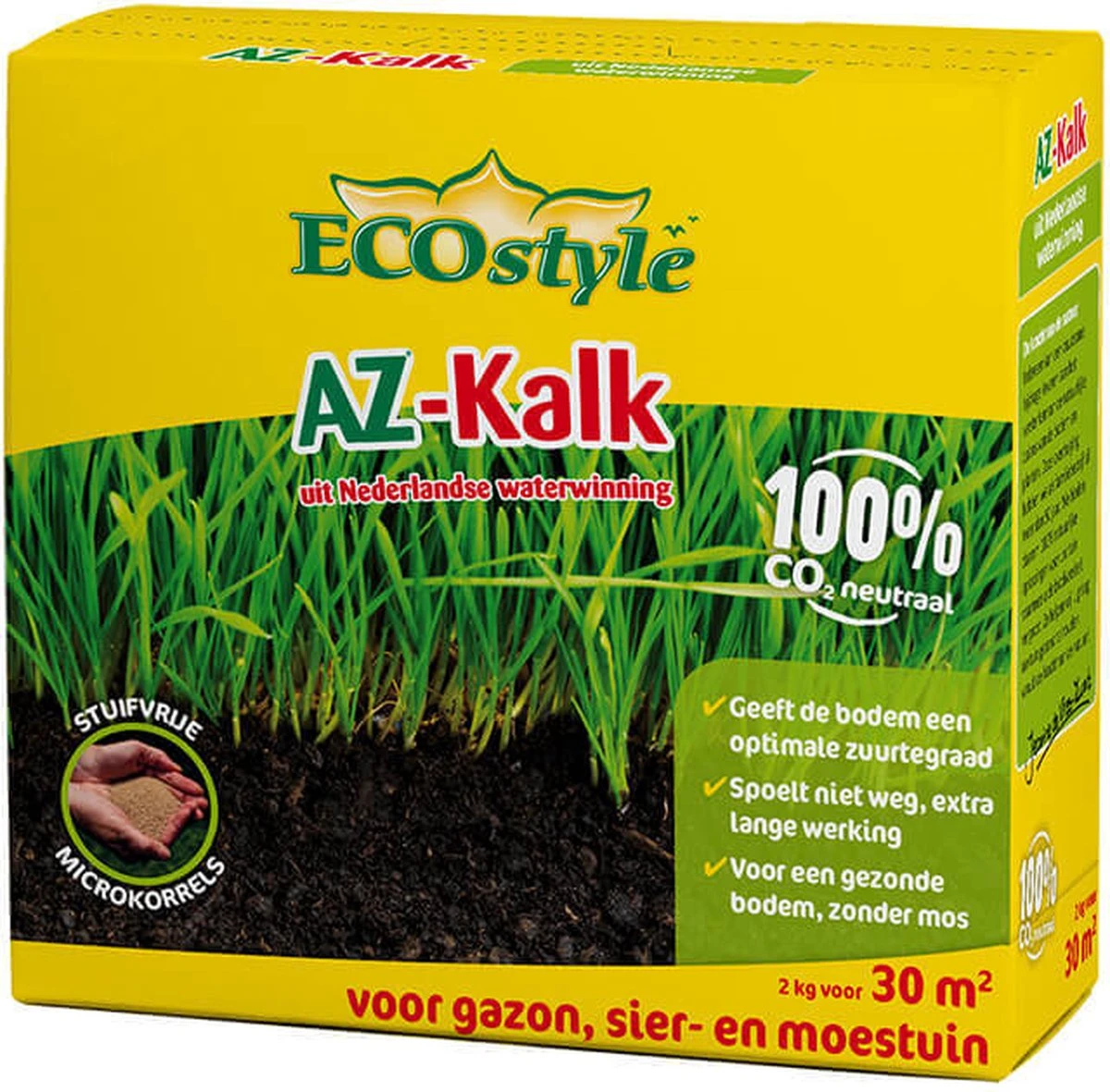 ECOstyle AZ Kalk Micro Korrel – Voor Gazon, Sier- En Moestuin - Corrigeert Zuurgraad Direct En Langdurig - Werkt Tegen Mos - CO2-Neutraal – 30 M² - 2 KG 3 ECOstyle AZ Kalk Micro Korrel – Voor Gazon, Sier- En Moestuin - Corrigeert Zuurgraad Direct En Langdurig - Werkt Tegen Mos - CO2-Neutraal – 30 M² - 2 KG