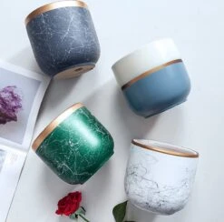 Bloempotten Binnen - Keramiek - Gouden Rand - Bloempot Buiten - Afvoergat 24 Cm - Groen – Groot -Tuinverzorgings Winkel 1200x1183 2