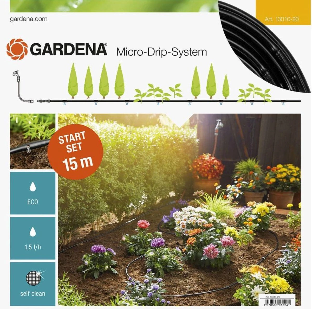GARDENA Micro Drip System Startset S - Voor Rijplanten Druppelsysteem- 15 Meter 3 GARDENA Micro Drip System Startset S - Voor Rijplanten Druppelsysteem- 15 Meter