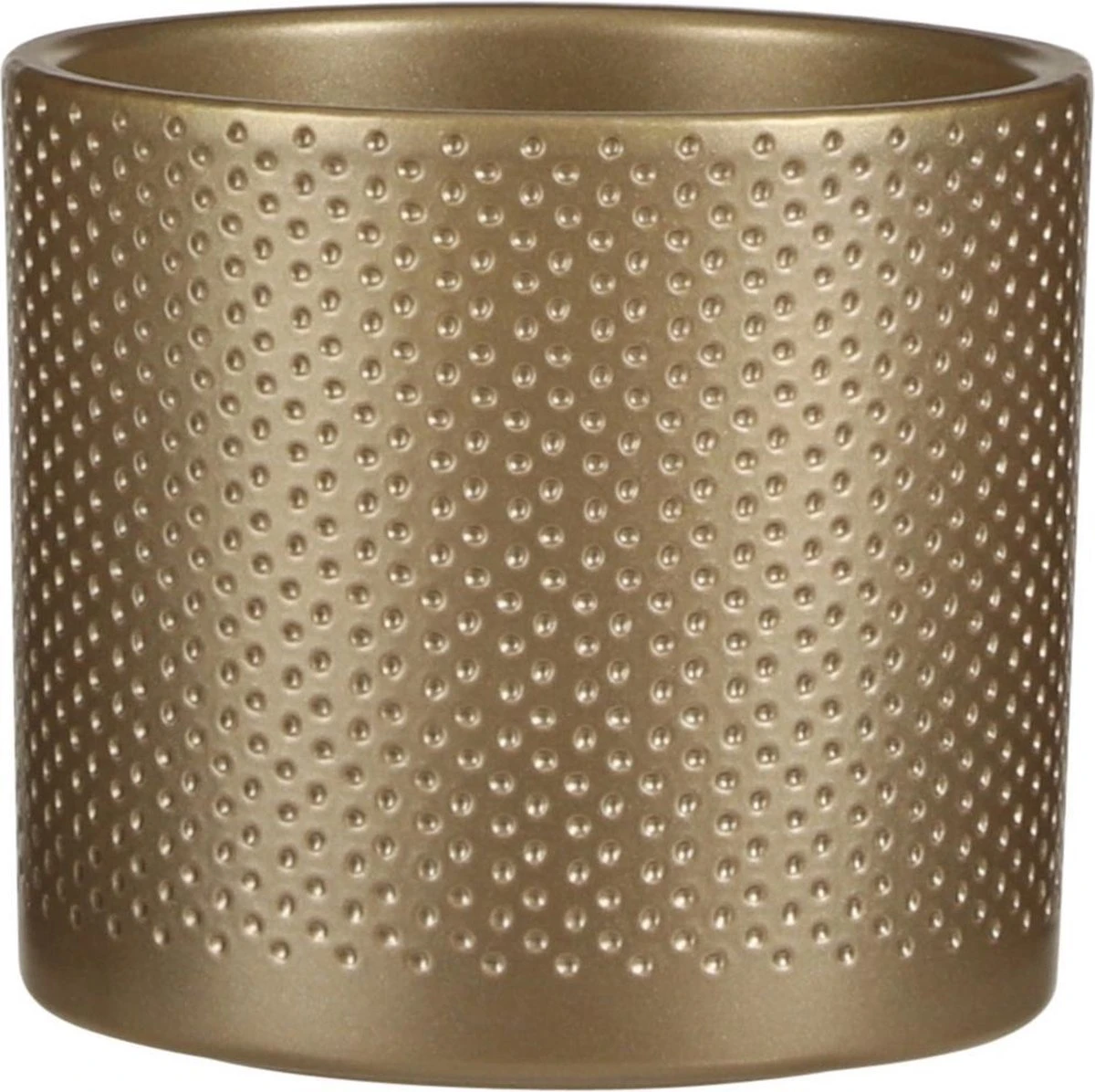 2x Stuks Bloempot In Kleur Relief Goud Keramiek Voor Kamerplant H12.5 X D13.5 Cm- Plantenpotten Binnen 4 2x Stuks Bloempot In Kleur Relief Goud Keramiek Voor Kamerplant H12.5 X D13.5 Cm- Plantenpotten Binnen - Afbeelding 2