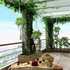 9 Stuks Jute Macrame Plantenhangers - Boho Handgeweven Katoen Hangpot Voor Binnen/Buiten - Hangende Bloempot Met Kralen - Macramé Touw/Koord Hangplant Houder - Bohemian Wandhanger Decoratie - Plant Hanger - Verticale Tuin Bloempothouder Planthanger -Tuinverzorgings Winkel 1200x1200 1011