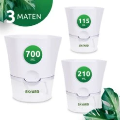 SKYARD® 3 Stuks Zelfwaterende Bloempot Maat M – Milieuvriendelijk Watergeefsysteem Kamerplanten – Zelfwatergevende Pot – Bloempot Met Waterreservoir – Selfwatering Pot – Wit -Tuinverzorgings Winkel 1200x1200 1068