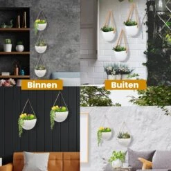 Plantenhanger Keramiek – Set Van 3 – Wit Steen- Hangpot – Hangende Bloempot Plantenpot - 3 Verschillende Koorden - 18 X 11 X 7 Cm 14 Plantenhanger Keramiek – Set Van 3 – Wit Steen- Hangpot – Hangende Bloempot Plantenpot - 3 Verschillende Koorden - 18 X 11 X 7 Cm -Tuinverzorgings Winkel 1200x1200 1120
