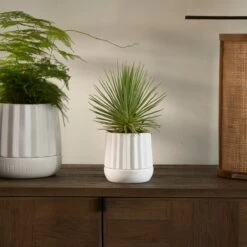 Riviera Maison Plantenbak Rond, Bloempot Met Ribbel - RM Let It Grow Planter - Wit - Porselein - Maat S -Tuinverzorgings Winkel 1200x1200 1132