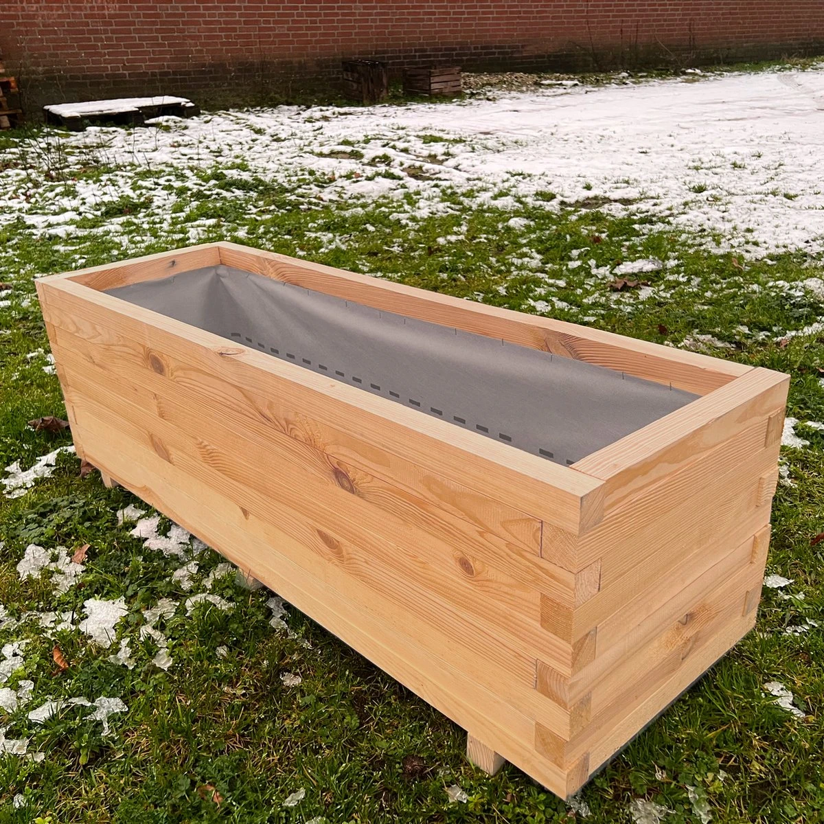 AMISHOUT - Plantenbak Van Balkjes 120x40x40 Cm - Natuural 3 AMISHOUT - Plantenbak Van Balkjes 120x40x40 Cm - Natuural