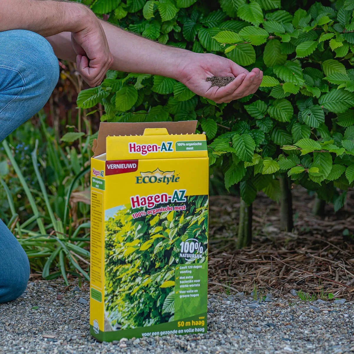 ECOstyle Hagen-AZ Organische Haag Meststof - Tuinmest Voor Diepgroen Blad - Nieuwe & Bestaande Beplanting - 30 M Haag - 1,6 KG 4 ECOstyle Hagen-AZ Organische Haag Meststof - Tuinmest Voor Diepgroen Blad - Nieuwe & Bestaande Beplanting - 30 M Haag - 1,6 KG - Afbeelding 2