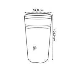 Elho Green Basics Regenton - Regenton - Living Black - Buiten - 200 Liter -Tuinverzorgings Winkel 1200x1200 480