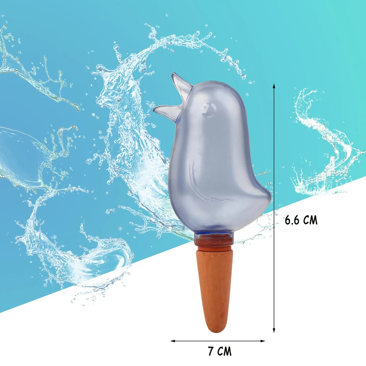 Waterdruppelaar Voor Planten 2 Stuks - Waterbol Kamerplanten - Automatisch Watergeefsysteem - Vogel - Blauw 6 Waterdruppelaar Voor Planten 2 Stuks - Waterbol Kamerplanten - Automatisch Watergeefsysteem - Vogel - Blauw - Afbeelding 4