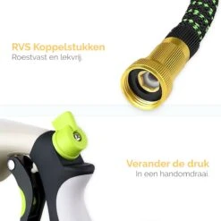 Goliving Tuinslang Flexibel - 30 Meter - Uitrekbare Tuinslang Sproeier - Tuinsproeier - Zwart - Acht Standen - Met Opbergtas -Tuinverzorgings Winkel 1200x1200 647
