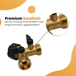 Horvitus Waterverdeler 2 Weg - Y Stuk Kraan Splitter - Voor Europese Kranen - Messing -Tuinverzorgings Winkel 1200x1200 674