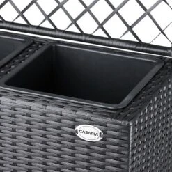 Casaria Polyrattan Plantenbak - Met Klimoprek - 3 Bakken Zwart -Tuinverzorgings Winkel 1200x1200 790