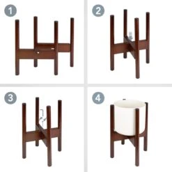 LifeGoods Planten Standaard - Uitschuifbare Bloempothouder - 20 Tot 30 Cm - Donker Bamboe -Tuinverzorgings Winkel 1200x1200 814