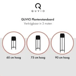 QUVIO Plantenstandaard Binnen - Inclusief Pot - Staande Plantenbak - Metaal - Bloempot - 22 X 22 X 60 Cm - Zwart -Tuinverzorgings Winkel 1200x1200 870