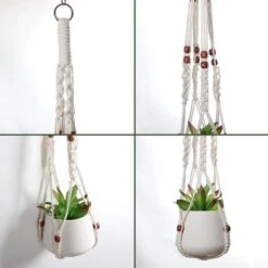 4 Stuks Plantenhangers - Boho Handgeweven Katoen Hangpot Voor Binnen/Buiten - Bloempot Met Kralen - Macramé Touw/Koord Hangplant Houder - Bohemian Wandhanger Decoratie - Verticale Tuin Plant Hanger Bloempothouder Planthanger Wit 14 4 Stuks Plantenhangers - Boho Handgeweven Katoen Hangpot Voor Binnen/Buiten - Bloempot Met Kralen - Macramé Touw/Koord Hangplant Houder - Bohemian Wandhanger Decoratie - Verticale Tuin Plant Hanger Bloempothouder Planthanger Wit -Tuinverzorgings Winkel 1200x1200 949