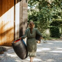 Capi Europe - Vaas Elegant Deluxe Rib NL - 45x72 - Zwart - Voor Binnen En Buiten - KBLR1138 -Tuinverzorgings Winkel 1200x1200 963