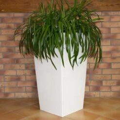 Prosperplast Kunststof Urbi Bloempot/plantenpot Met Binnenpot Wit 32 X 32 X 61 Cm - 21/49 Liter - Hoge Vierkante Bloempotten -Tuinverzorgings Winkel 1200x1200 974