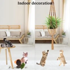 5 Stuks Luxe Jute Plantenhangers - Boho Handgeweven Katoen Hangpot Voor Binnen/Buiten - Hangende Bloempot Met Kralen - Macramé Touw/Koord Hangplant Houder - Bohemian Wandhanger Decoratie - Plant Hanger - Verticale Tuin Bloempothouder Planthanger -Tuinverzorgings Winkel 1200x1200 989