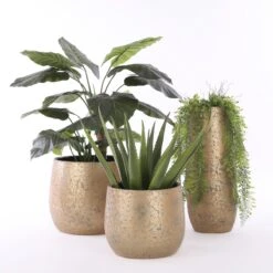 Mica Decorations Clemente Bloempot - H25,5 X Ø32 Cm - Terracotta - Goud -Tuinverzorgings Winkel 1200x1200 998