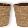 WL Plants - Maki Naturel - Set Van 4 - Plantenmand - Plantenmand Binnen - Bloempot - Plantenhouder - Bloempotten Voor Binnen - Gemaakt Van Riet - 11cm Hoog - 12cm Diameter