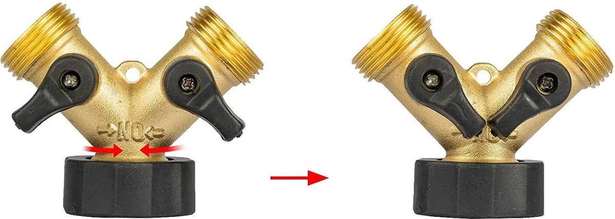 Sens Design Waterverdeler 2-weg – Messing – Past Op Europese Kranen 7 Sens Design Waterverdeler 2-weg – Messing – Past Op Europese Kranen - Afbeelding 5